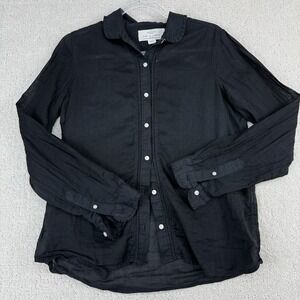 Trovata Birds of Paradis Womens S Black Button Front Shirt $225 Ruffle Delicate